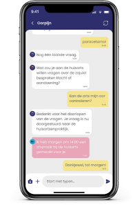 Screenshot van PraatmetdeDokter chat